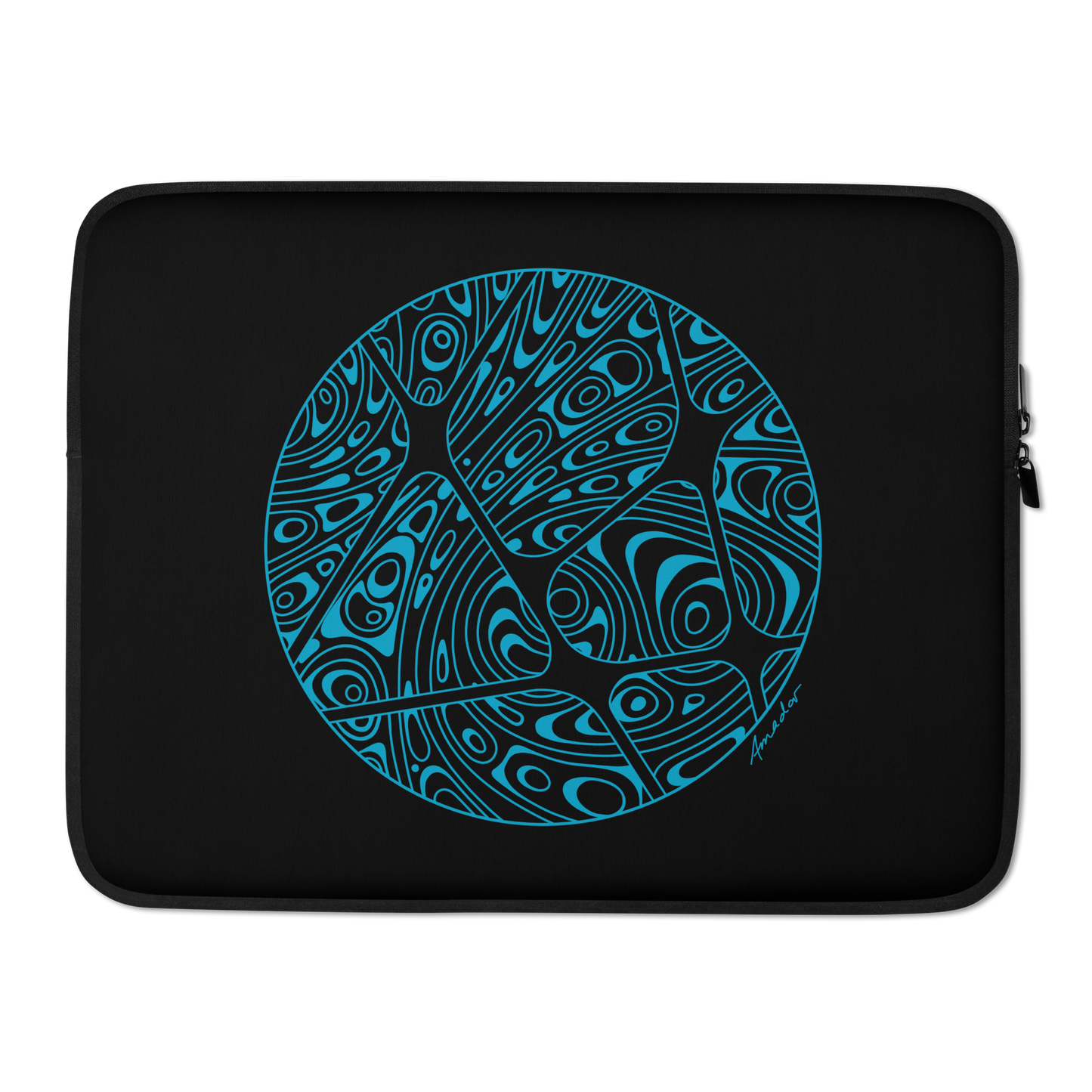 AMADOR LAPTOP SLEEVE | BLUE ON BLACK