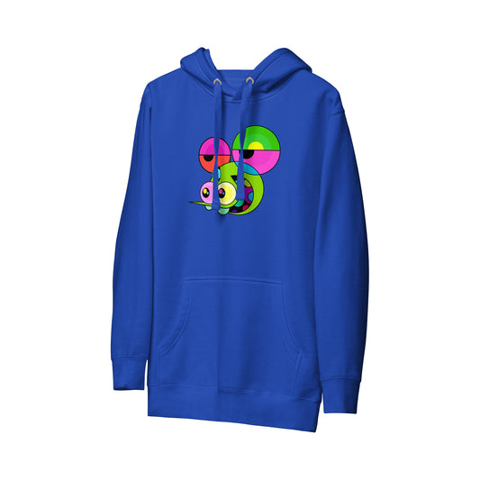 DALEK HOODIE | GREEN SPACEMONKEY ON BLUE
