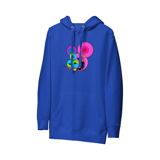 DALEK HOODIE | PINK SPACEMONKEY ON BLUE