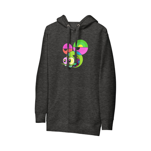 DALEK HOODIE | GREEN SPACEMONKEY ON CHARCOAL HEATHER