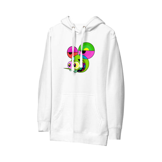 DALEK HOODIE | GREEN SPACEMONKEY ON WHITE