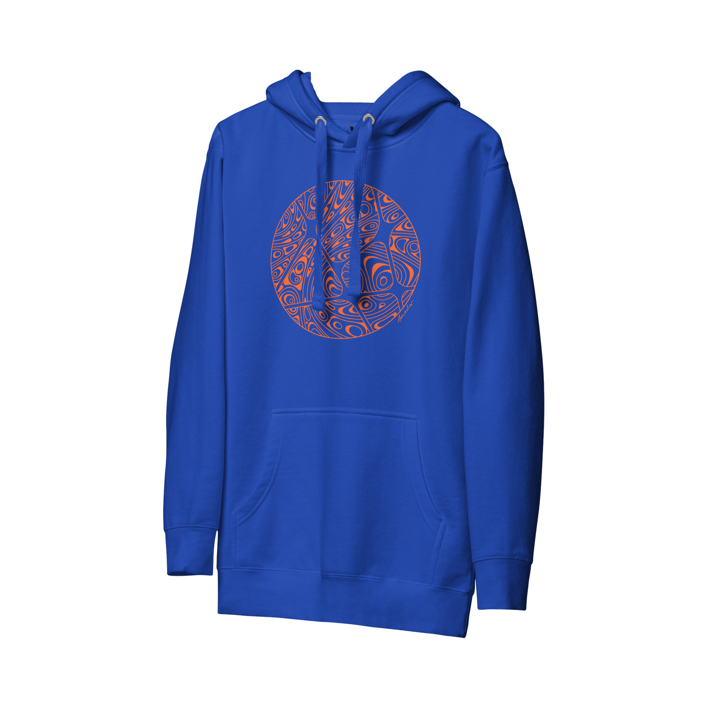 AMADOR HOODIE | ORANGE ON BLUE