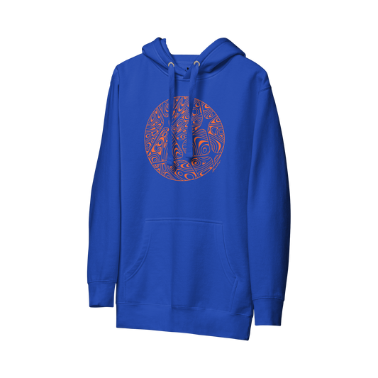 AMADOR HOODIE | ORANGE ON BLUE