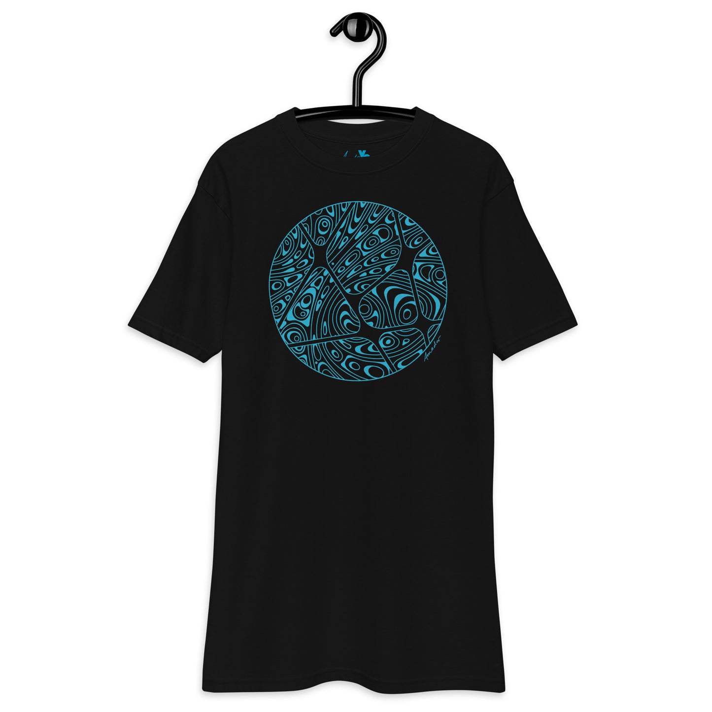 AMADOR T-SHIRT | BLUE ON BLACK