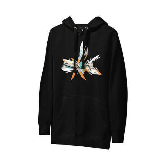 DAIM HOODIE | ORANGE CUTS ON BLACK