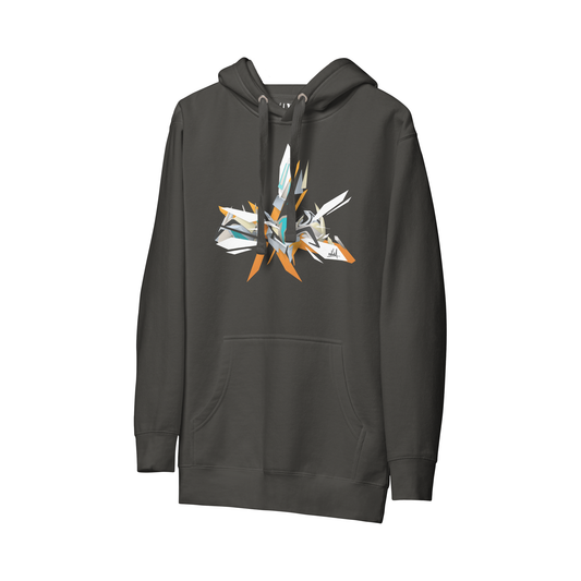 DAIM HOODIE | ORANGE CUTS ON VINTAGE BLACK